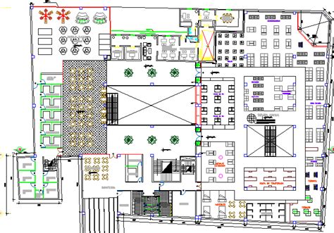 Commercial center architecture layout plan details dwg file - Cadbull