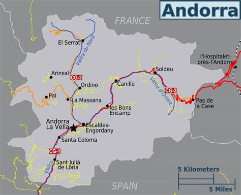 Large political map of Andorra with roads and all cities | Andorra ...