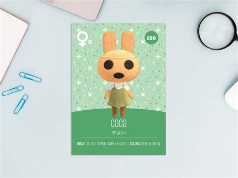 Animal Crossing Custom Amiibo Cards Coco Normal villager | Etsy