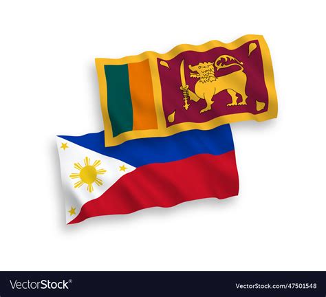 Flags of sri lanka and philippines on a white Vector Image