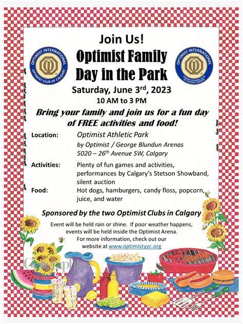 2023 Optimist Family Day in the Park - Optimist Clubs of Calgary - Local Event