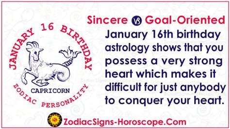 January 16 Zodiac (Capricorn) Horoscope Birthday Personality and Lucky ...