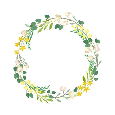 Premium Vector | Botanical vector border colorful decorated wreath element