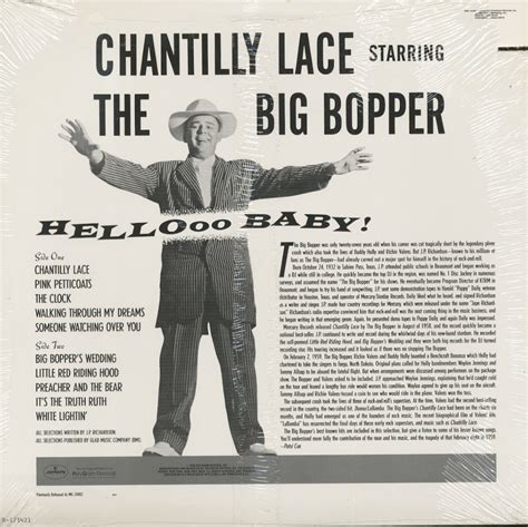 The Big Bopper LP: Chantilly Lace Starring The Big Bopper (LP) - Bear Family Records