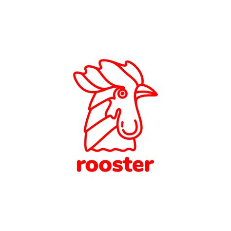 head art red rooster logo design 11324478 Vector Art at Vecteezy