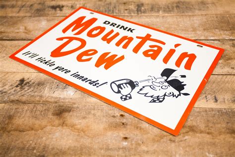 Vintage Mountain Dew Metal Sign Rustic Man Cave Garage Advertising Sign ...