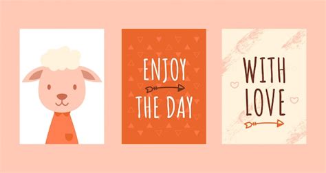 Premium Vector | Birthday cards with quotes, cute sheep