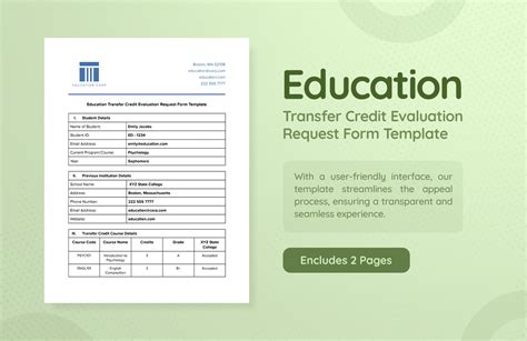 Education Transfer Credit Evaluation Request Form Template in Word, PDF, Google Docs - Download ...