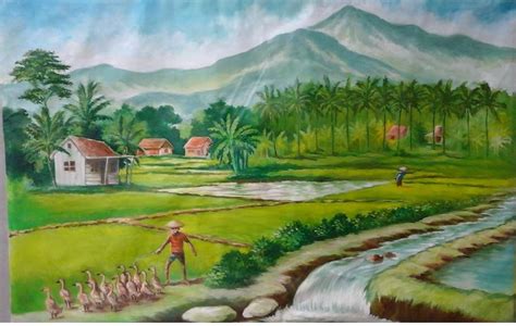 Rice Field Painting at PaintingValley.com | Explore collection of Rice ...