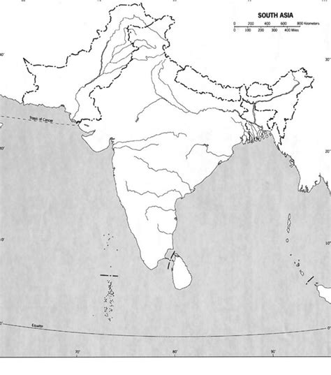 South asia blank outline map