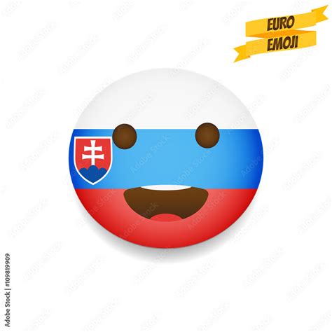 Euro emoji. Slovakia Flag Emoticon. Emoticon sport fan. Emoji isolated ...