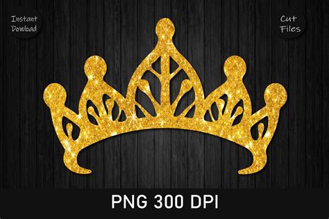 Princess Crown Gold Glitter Clipart Graphic by Rizu Designs · Creative ...