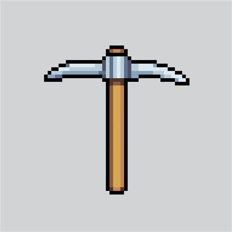 Pixel art illustration pickaxe. Pixelated pickaxe tools. pickaxe weapon and tools pixelated for ...