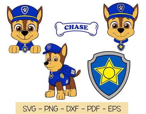 Paw Patrol Chase SVG bundle Paw patrol Chase clipart | Etsy