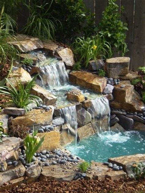 Cool 41 Awesome Small Waterfall Pond Landscaping Ideas Backyard. More at https://homishome.com ...