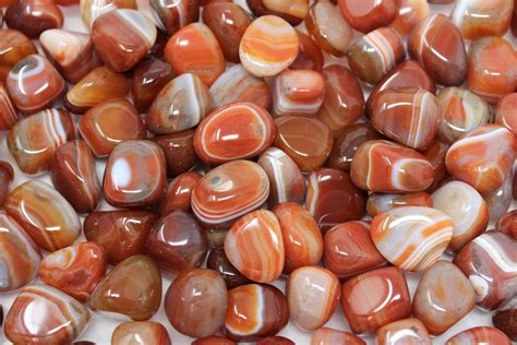 Banded Carnelian Tumbled Stones: Choose 4 oz, 8 oz or 1 lb Bulk Lots ...