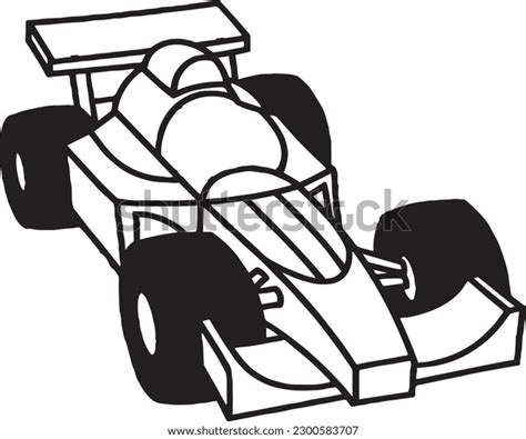 Black White F1 Racing Car Vector Stock Vector (Royalty Free) 2300583707 | Shutterstock