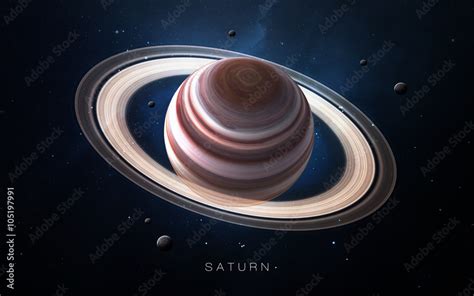 Saturn - High resolution 3D images presents planets of the solar system. This image elements ...