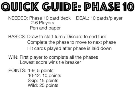 Phase 10 Rules Printable - Printable Word Searches