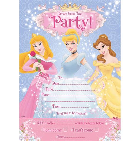 Free Printable Disney Princess Invitations