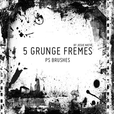5 Grunge Frames Brushes - Photoshop brushes