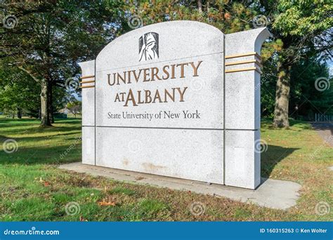 Entrance Sign and Logo at University at Albany, State University of New ...