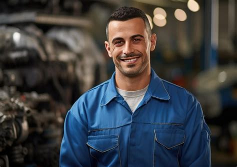 Premium Photo | Portrait of happy smiling confident Mechanic