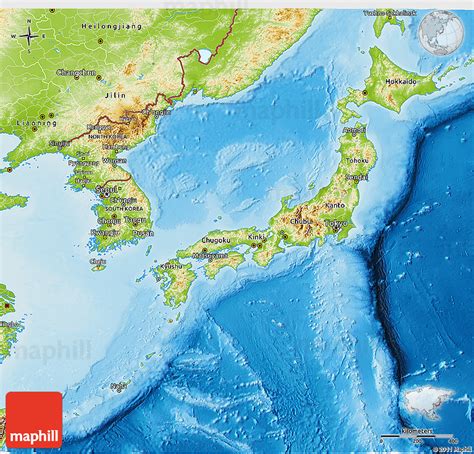 Physical Maps Of Japan