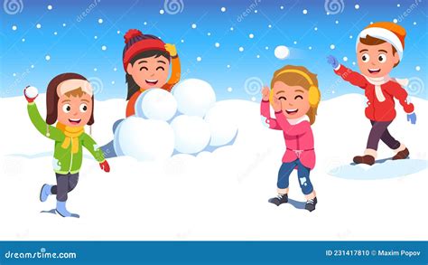 Snowball Fight Vector Illustration | CartoonDealer.com #16204782