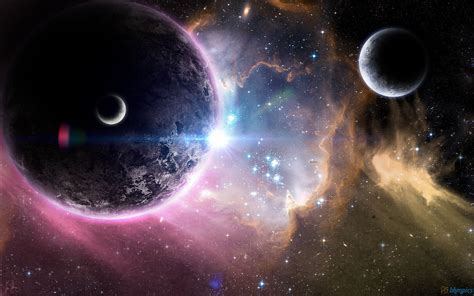 Planets And Moons In Universe Wallpapers - 1920x1200 - 1064229 | Planets and moons, Space art ...