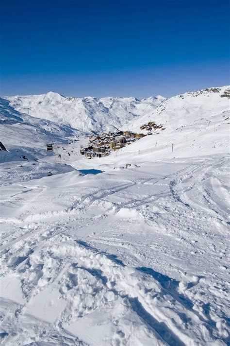 Mountain Village on Ski Slopes Stock Image - Image of thorens, sport: 11865503