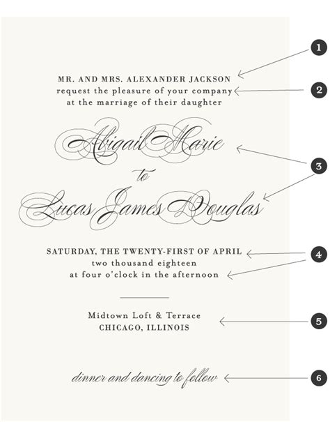 Traditional Wedding Invitation Wording Sample