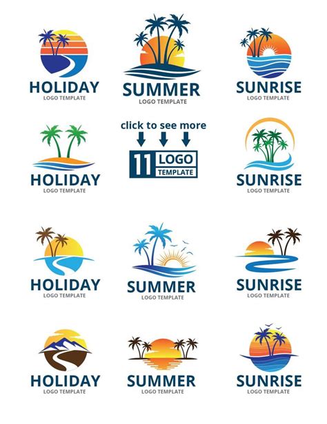 SUMMER BEACH theme logo set | Logo set, Beach themes, Logo design