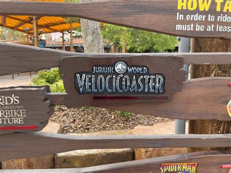 PHOTOS: Jurassic World VelociCoaster Height Requirement Sign Posted at Universal's Islands of ...