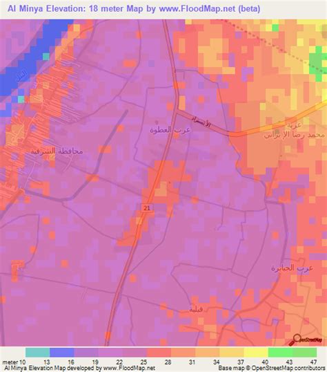 Elevation of Al Minya,Egypt Elevation Map, Topography, Contour