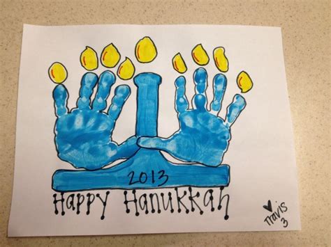 Hanukkah handprint menorah | Hanukkah crafts, Hannukah crafts, Hanukkah ...