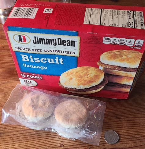 Jimmy Dean sausage biscuits. From the photo, I expected them to be ...