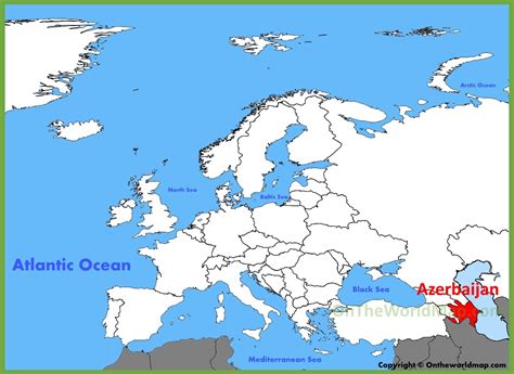 Azerbaijan location on the Europe map - Ontheworldmap.com