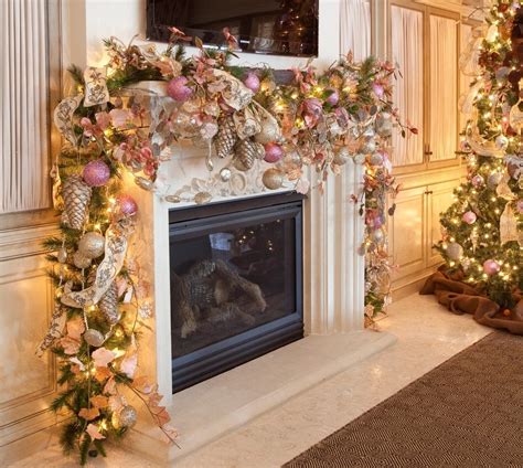 10 Pretty Fireplace Mantel Christmas Decorating Ideas Photos 2024