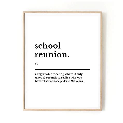 Printable SCHOOL REUNION Print Definition Meaning Funny | Etsy