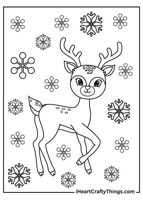 Wide Christmas Coloring Pages Reindeer