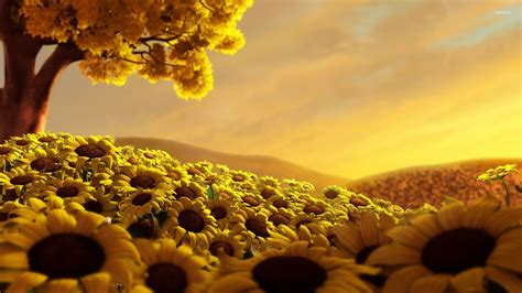 Autumn With Sunflowers Wallpapers - Wallpaper Cave