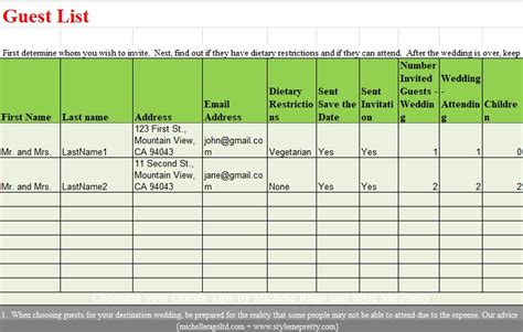 17+ Printable Wedding Guest List Templates (Excel / Word) - Best Collections