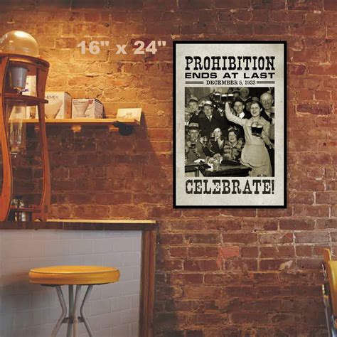 Prohibition Ends Poster / History Wall Art Print Man Cave Game Room ...