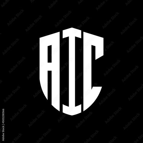 AIC letter logo design. AIC modern letter logo with black background. AIC creative letter logo ...