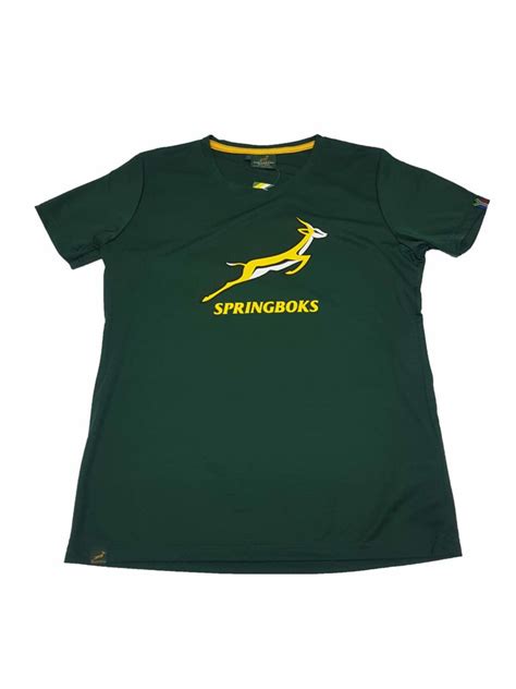 T Shirt Ladies Springboks Poly Green - Official Merchandise