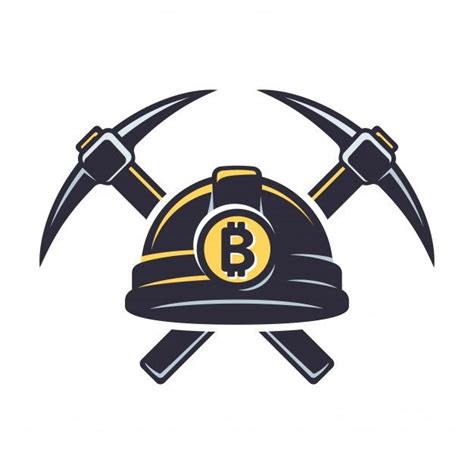 Premium Bitcoin Mining Logo Vector