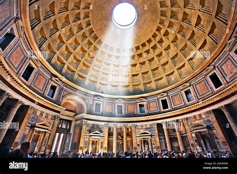 Inside the Pantheon former Roman Temple, now a church of St. Mary and the Martyrs (Chiesa Santa ...