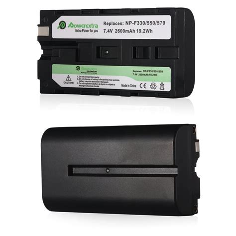 Powerextra 2 Pack Replacement NP-F550 Battery and Charger Compatible with NP-F330, NP-F530, NP ...