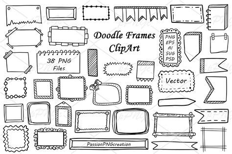 Doodle Frames and Banners Clipart | Decorative Illustrations ~ Creative Market